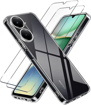Image de Coque + 2 Verres Trempés pour Xiaomi Redmi A5 4G - Protection Silicone Antichoc Anti-Rayures Transparente