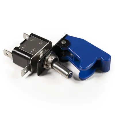 Produktbild von Kill-Switch mit Schutzkappe und LED, 12V / 20A, blau