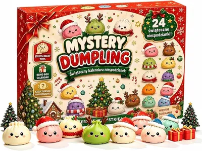 Produktbild von Squishy Adventskalender 2026-24 Tage Dumpling Squishy Weihnachtskalender
