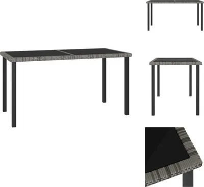 Image de vidaXL Table de jardin Gris 140x70x73 cm Poly Rotin - Tables de jardin