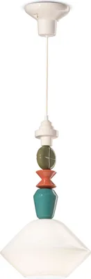 Produktbild von Hängelampe Keramik Glas Ecru Bunt E27 Retro Design Keramiklampe