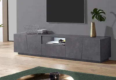 Immagine prodotto di Mobile TV basso, mobile hi-fi, mobile porta-apparecchiature, mobile base, mobile TV, mobile "Viterbo II" effetto ardesia