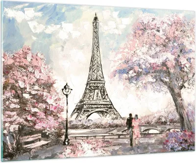 Produktbild von Bilder auf glas - Bäume Eiffle Paar Frankreich - 100x70cm - Glasbilder - Wandbilder - Kunstdruck - zum Aufhängen bereit - Wanddekoration aus Glas - Glas Bilder - Wandbild auf Glas - GAA100x70-3147