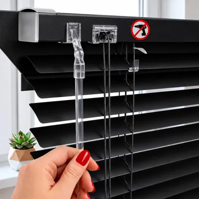 Produktbild von 100x175 cm Schwarz Fensterjalousie Aluminium-Jalousie 25 mm Klemmfix ohne Bohren Jalousien Fenster Innen ESTAdeco