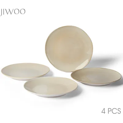 Produktbild von Teller Set 4er Ø27,7 cm Keramik Essteller Dessertteller Pastateller Flachteller set für 4 Personen Reactive Glaze Mikrowellen- und Spülmaschinenfest