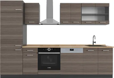 Produktbild von Küchenzeile Vicco R-Line Edelgrau/Anthrazit 300 cm , AP Eiche, Model 53538