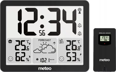 Obrázek produktu pro Meteorologická stanice METEO SP200 s LCD displejem pro zobrazení počasí Bezdrátový senzor DCF