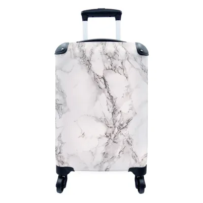 Produktbild von MuchoWow® Koffer Handgepäck Trolley Rollkoffer Kleine Reisekoffer mit 4 Rollen - Marmor - Adern - Schwarz - Cabin Size < 55x40x23 cm & 55x40x20 cm - Fotokoffer - Kabinenkoffer - Boardgepäck - Reise-Box - Reisekoffer - Reisegepäck - Koffer mit Bild - Trolley für Kinder