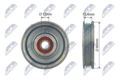 Produktbild von NTY RNK-NS-043 Spannrolle Keilrippenriemen 80mm für NISSAN NP300 Navara Pickup (D40) Pathfinder III (R51) Cabstar (F24M, F24W)