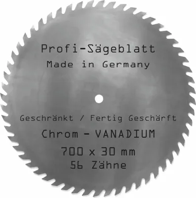 Produktbild von CV Sägeblatt 700 mm Z= 56 KV-A Grobzahnform Wolfszahn Chromvanadium Brennholzsägeblatt Kreissägeblatt Ersatzsägeblatt für Wippsäge, Tischkreisäge und Brennholzsäge für Brennholz