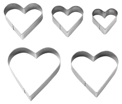 Herzförmige Backformen 5er Set – Ausstechformen aus Edelstahl