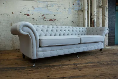 Produktbild von Chesterfield 4 Sitzer Polster Couch Modern Stil Samt Textil Stoff Sofa Couchen