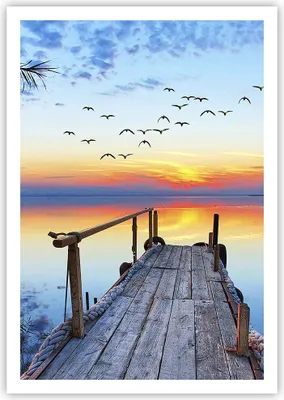 Produktbild von Poster - Poster ohne Rahmen - Brücke See - 70x100 cm - Wand Bild - Wanddeko - Wandbilder - Kunstposter - Wandposter - Bilder - Kunstdruck - Wanddekoration - Wandbild - P2XPA70x100-3818
