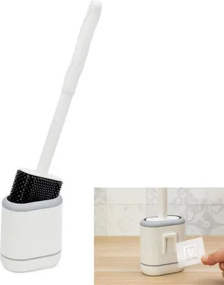 Productafbeelding van Flexibele Siliconen WC Borstel met Oppakhouder voor Hygiënisch Reinigen