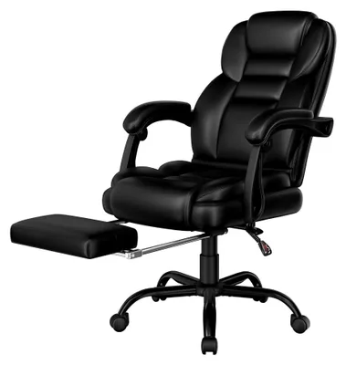Produktbild von Ergonomischer Bürostuhl mit Fußablage und adaptiven Armlehnen, höhenverstellbar, für Büro, Schwarz