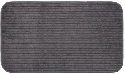 Produktbild von Unyqoos® Weiche Badematte mit rutschfester Beschichtung, Kord-Optik, Anthrazit, 50 x 70 cm, 100% Polyester, fußbodenheizungsgeeignet