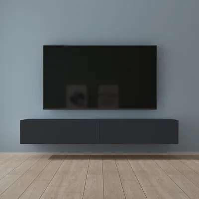 Produktbild von Mai & Mai Fernsehschrank Verdeckter Griff mit Soft-Close Lowboard Hängeschrank für Wohnzimmer in Matt Anthrazit BTH: 200x40,2x30 cm Fernsehschrank02