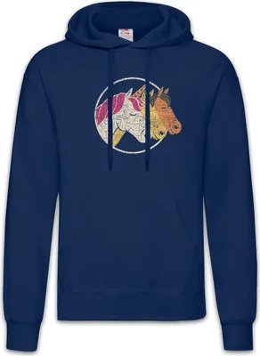 Produktbild von Urban Backwoods Unicorn & Horses, Herren Hoodie, Farbe: Navy, Größe: L
