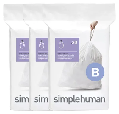 Produktbild von simplehuman CW0251, 6 l, Weiß, Kunststoff, 398 mm, 320 mm, 90 Stück(e)