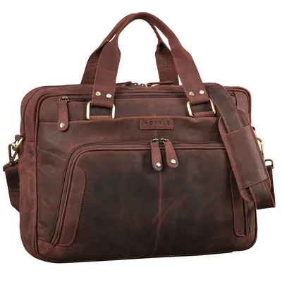 Produktbild von ROYALZ "Chicago" Leder Umhängetasche Herren Laptoptasche 15.6 Zoll Messenger Bag Ledertasche groß Aktentasche Vintage Businesstasche für Männer Echtleder
