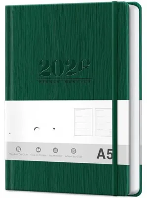 Productafbeelding van Wekelijks planner 2026, formaat A5, met wekelijksoverzicht en maandelijks overzicht - groen