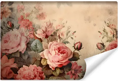 Produktbild von Muralo Vlies Fototapete BLUMEN Blätter Pflanzen Natur Retro Stil 368 cm x 254 cm