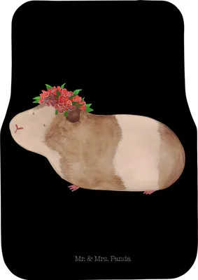 Produktbild von Mr. & Mrs. Panda Automatte Meerschweinchen Weisheit - Schwarz - Geschenk, Auto-Fußmatte, Spruch, Lustige Sprüche, Motivation, Fußmatte Fürs Auto, Wunder, Wunderland