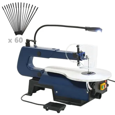 Image de vidaXL Scie à découper électrique avec pédale et lumière LED 125 W