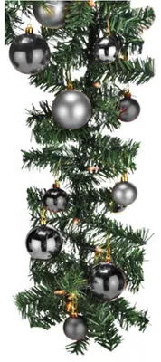 Produktbild von XXL LED Tannengirlande 810cm mit 100 LED inkl. 60 Stück Baumkugeln