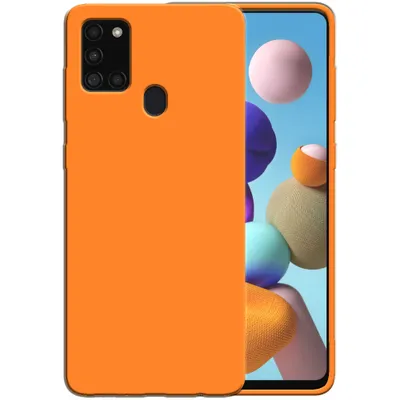Image de Smartphonica Étui en silicone pour Samsung Galaxy A21s avec intérieur souple - Orange