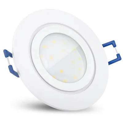 Produktbild von SSC-LUXon RW-2 Einbauleuchte Badezimmer IP44 in weiß rund extra flach - LED 4W neutralweiß tauschbar - Badeinbaustrahler 230V