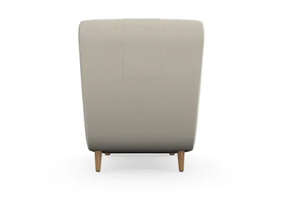 Produktbild von Harris Relaxliege, Massivholzkonstruktion, skandinavischer Stil, Hohe Beine aus Eichenholz, gewachst, Chenille-Stoff Puente 03 Creme