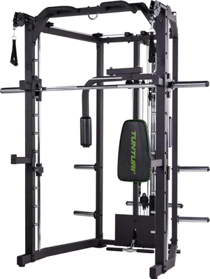 Obrázek produktu pro Tunturi Full Smith Machine SM80, posilovací stanice Multigym, s kladkou, tyčí na přitahování, motýlkem