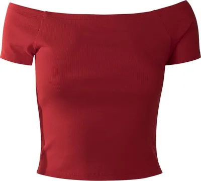 Produktbild von Urban Classics T-Shirt Damen Ladies Off Shoulder Rib Tee rot L