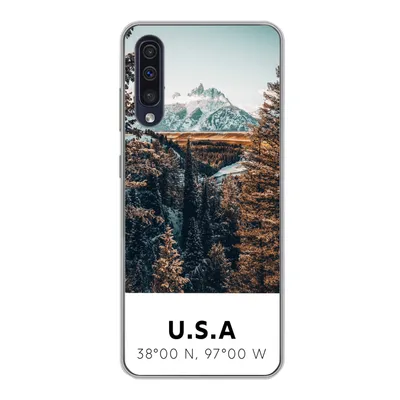 Produktbild von MuchoWow® Handyhülle Schutzhülle Hülle für Samsung Galaxy A30s Amerika - Berge - Bäume Silikon Softcase Handy Hülle - Karteninhaber
