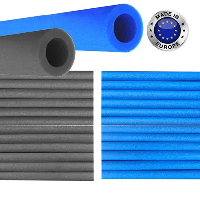 Produktbild von Trampolin Schaumstoffrohre 12x Polster 92cm - Blau- Stangenschutz für 6 Stangen Sicherheitsnetz – Wetterfest & Stoßdämpfend EU