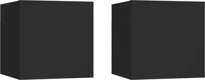 Produktbild von The Living Store Nachttische 2 Stk. Schwarz 30,5x30x30 cm Holzwerkstoff