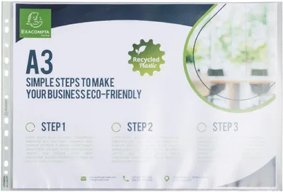 Produktbild von Prospekthüllen recyceltes Polypropylen genarbt A3 transparent Exacompta