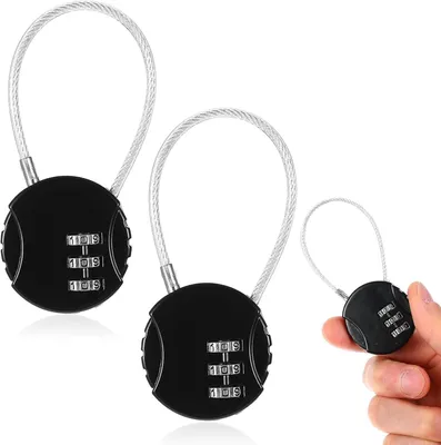 Produktbild von Kombinationsschloss, 3-stelliges Vorhängeschloss, zurücksetzbar, für Gepäck, Fitnessstudios, Spinde, Koffer, Werkzeugkästen, Rucksäcke und Laptoptaschen