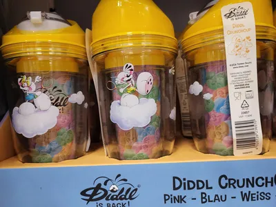 Produktbild von Großhandel GmbH Diddl Crunch Cup Müslibecher, Sun, gelb 00 STK
