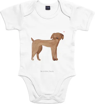 Produktbild von Mr. & Mrs. Panda strampelanzug Hund Dogge 3. - 6. Monat - Heather Grey - Geschenk, Sprüche, Herz, babykleidung body, Hunde, Babybody, Strampler Baby, Einteiler, Deutsche