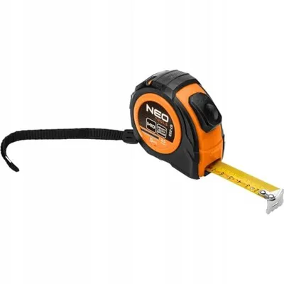 Image de NEO TOOLS Professional Mètre à ruban 5m x 25mm - Revêtement nylon de la règle - 2 boutons d'arrêt - Arrêt automatique du ruban - Précision MID