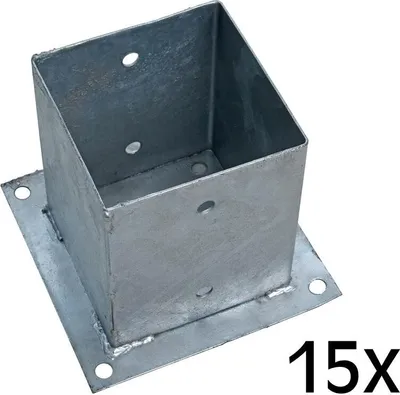 Produktbild von Aufschraubhülse Pfostenhülse 15x Pfostenträger 121 x 150 mm Aufschraubbodenhülse