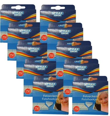 Produktbild von 2500 (10 x 250 Stk) Fotoecken selbstklebend, Stylex