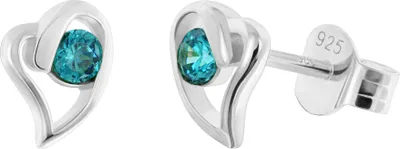 trendor 21404-04 Damen Ohrringe 925 Silber Ohrstecker Zirkonia London-Blau 1