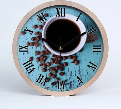 Produktbild von Holzuhr 25fi cm wanduhr - schwarze Spitzen - schwarzer Kaffee