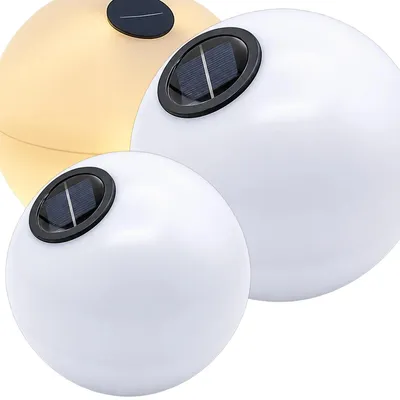 Produktbild von Solarleuchte Kugel Set Gartenleuchte Solarlaterne 38 cm 28 cm 6 LED Warmweiß IP44 Dämmerungssensor