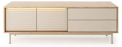 Produktbild von Masseno TV-Schrank KALIMERA 160,1 cm Fernsehschrank mit 2 Schubladen und 2 Türen TV-Lowboard für Wohnzimmer Modern 160,1x40x52,9 cm Kaschmir