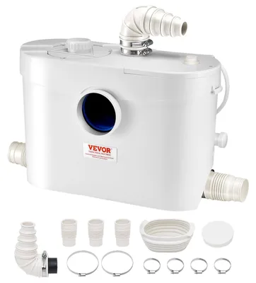 Productafbeelding van VEVOR afvoerpompstation, 900W, 180 liter per minuut opvoercapaciteit, 12 meter opvoerhoogte, afvoerpomp voor toiletten, kelders, douches, wastafels, wasserijen en badkuipen