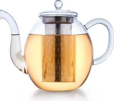 Immagine prodotto di Teiera in vetro Creano da 1,5 l, set da tè in 3 pezzi con filtro in acciaio inossidabile integrato e coperchio in vetro, ideale per preparare tè sfusi, antigoccia, all-in-one
